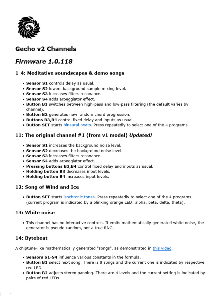 Gecho Loopsynth V2 Features Overview | PDF | Synthesizer | Electronic ...