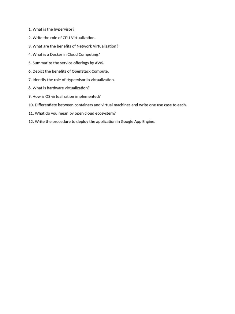 Cloud Computing Part A | PDF