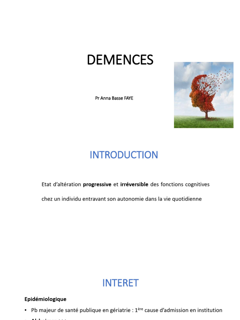 Classification des démences et diagnostic | PDF | Maladie d'Alzheimer ...