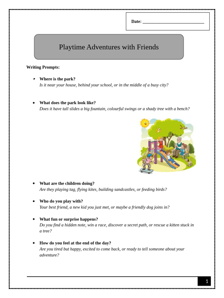 Playtime Adventures in the Park | PDF
