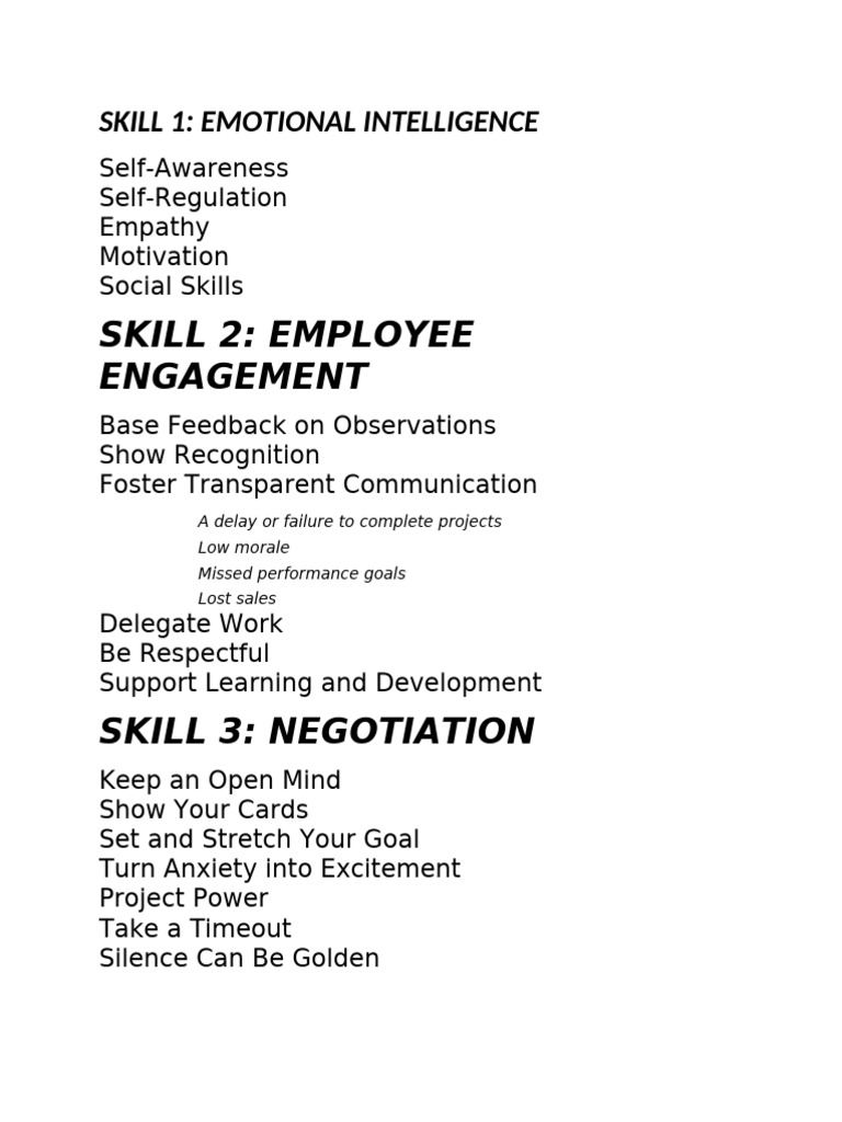 Essential Skills for Effective Leadership | PDF