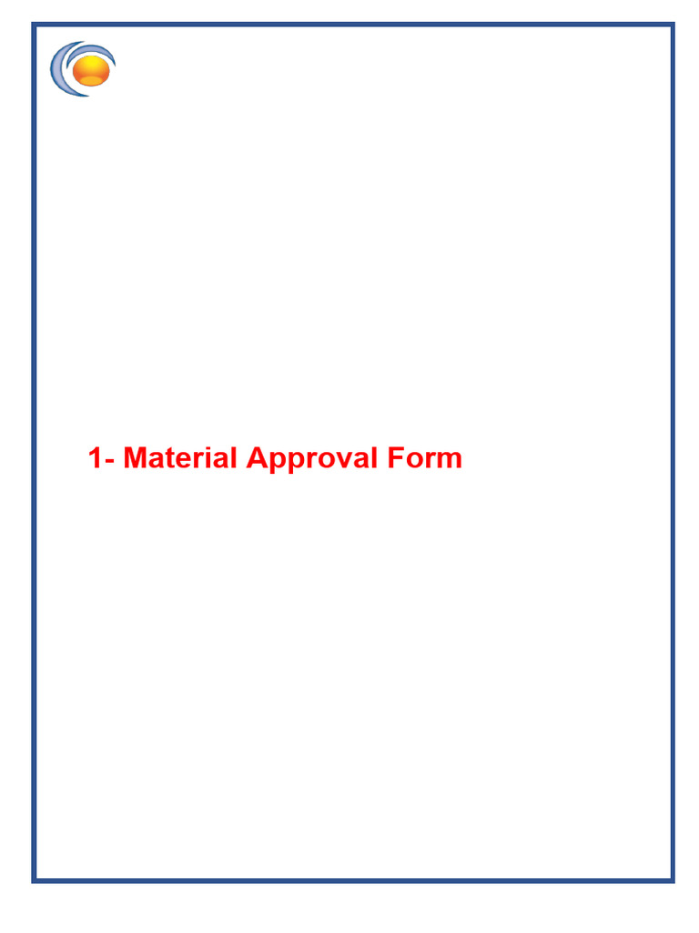 Material Approval Request Form | PDF | Specification (Technical Standard)