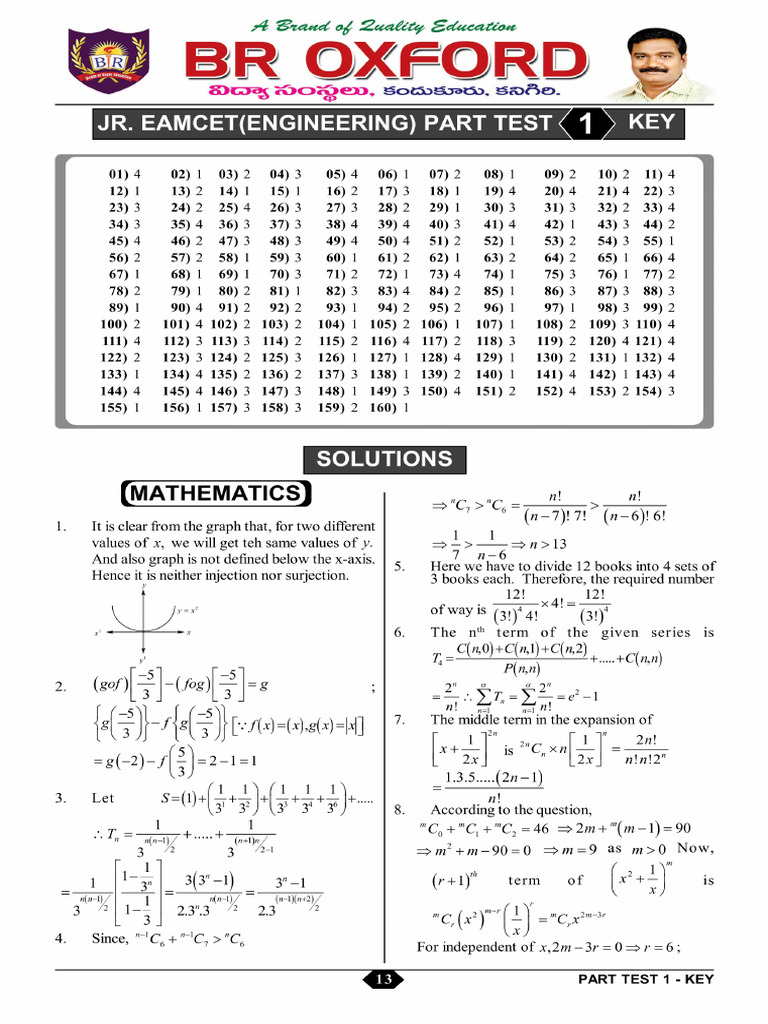 PART TEST - 1 KEY MPC | PDF