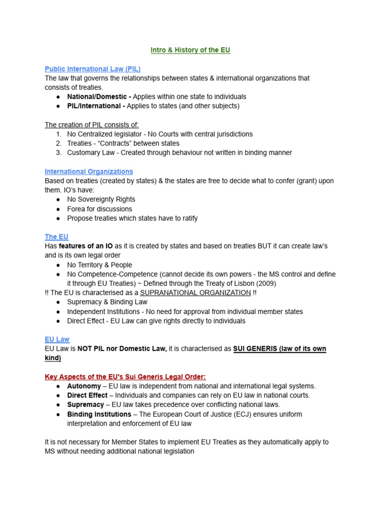 European Law - Notes | PDF | Trademark | European Union Law