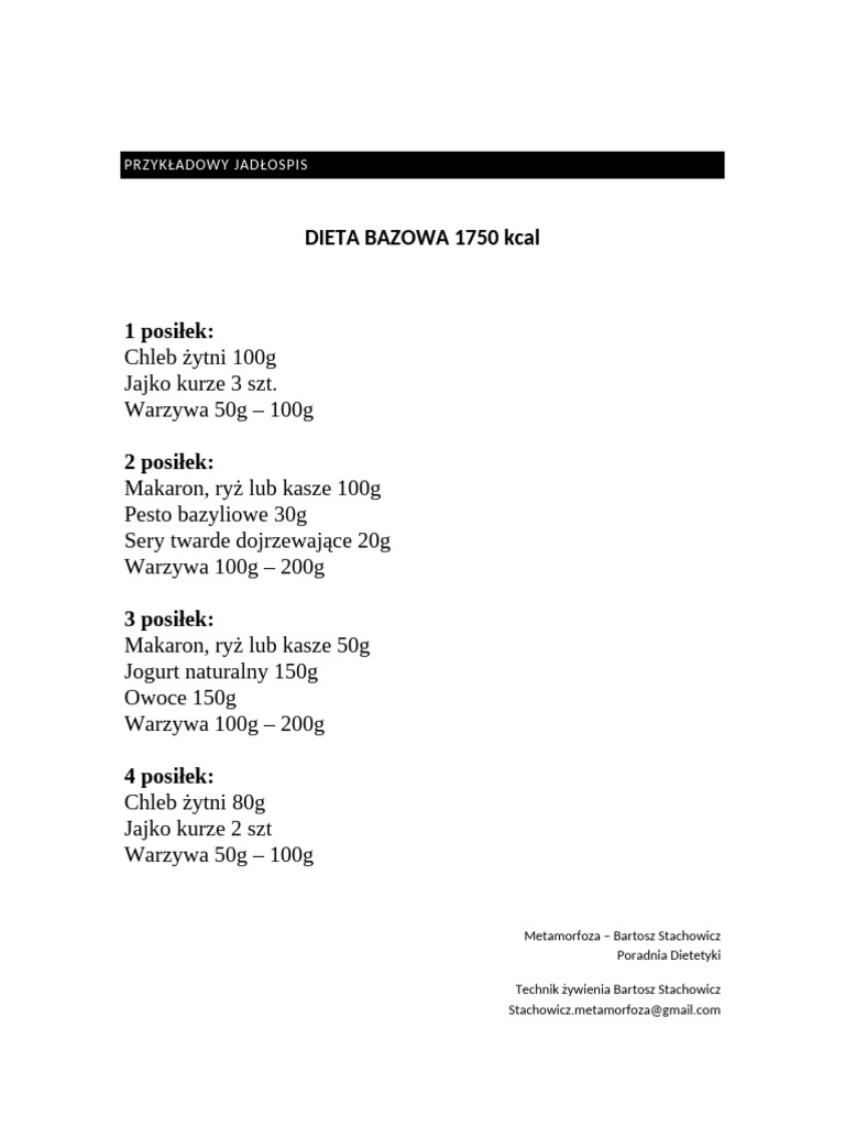 Schemat 1750 kcal | PDF