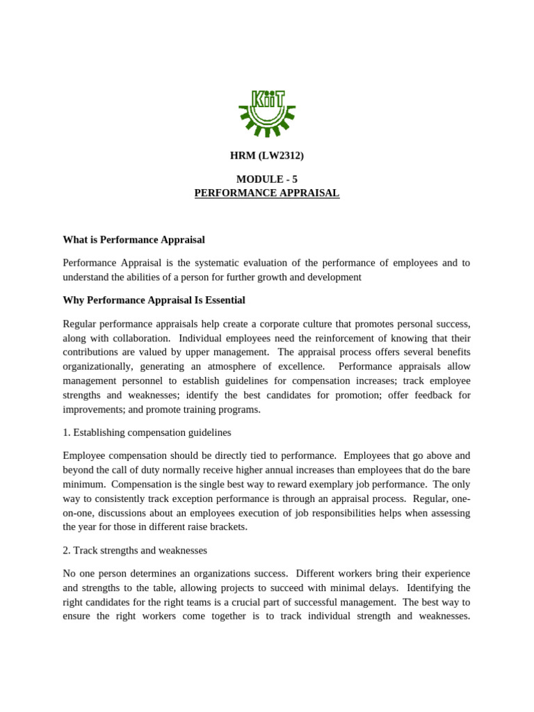 HRM-Lesson Plan-Module 4-Performance Management System | PDF ...