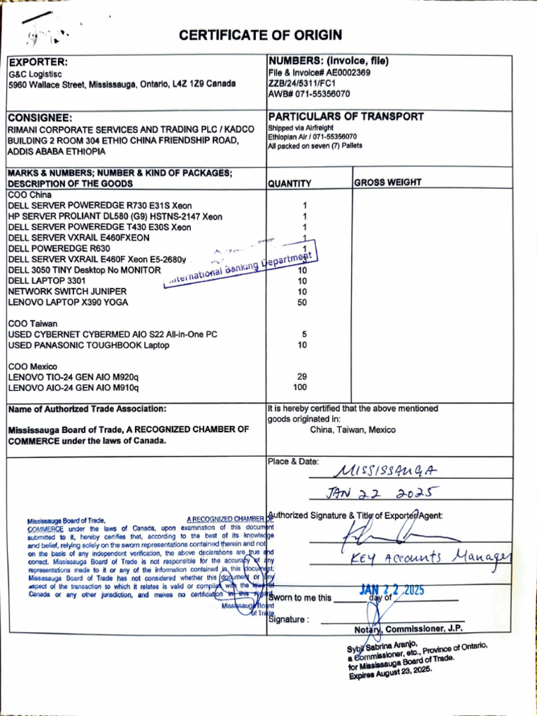 Certificate of Origin for Dell Products | PDF | Dell | Computer Hardware
