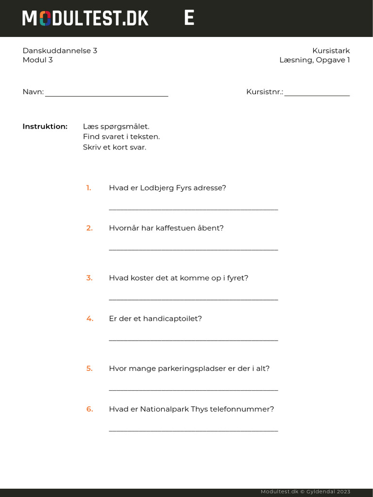 Danish Exam PD3 - 3E - 2024 | PDF