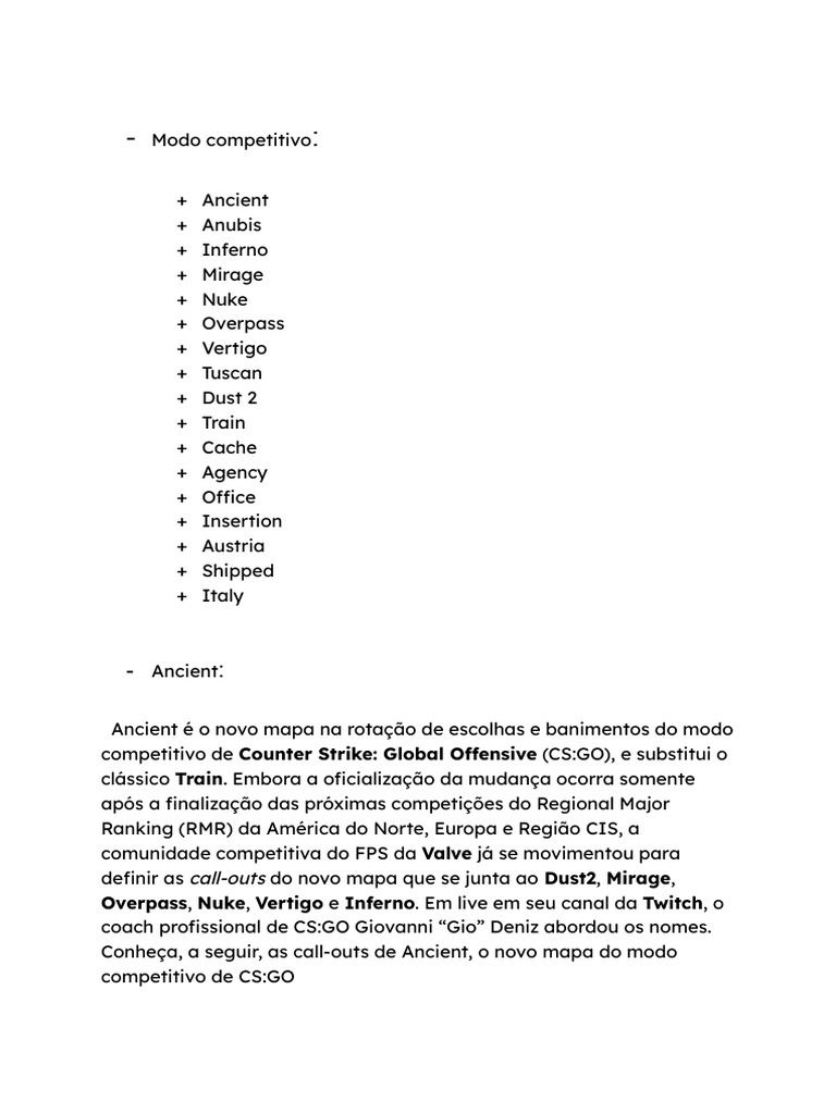 Call-outs dos Mapas de CS:GO | PDF