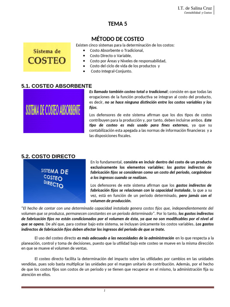 Métodos de Costeo en Contabilidad | PDF | Costo | Contabilidad