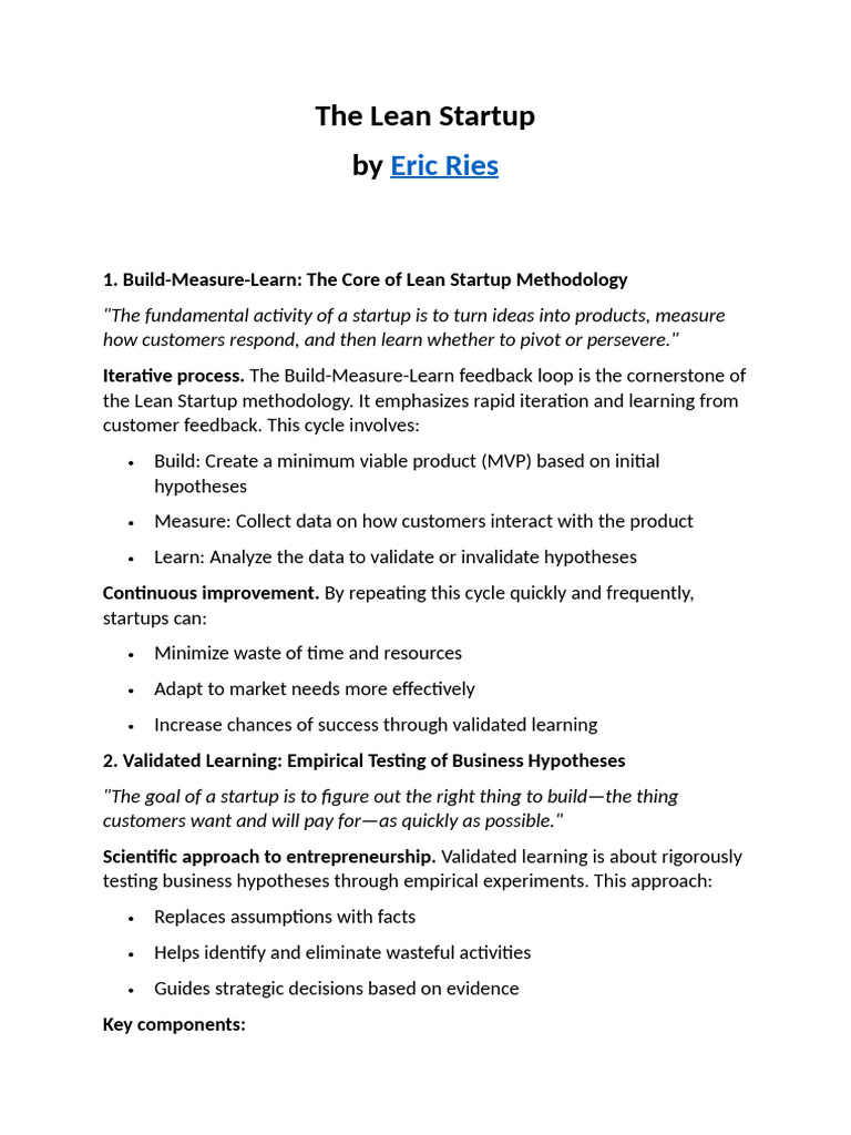 Lean Startup Methodology Overview | PDF | Lean Startup | Startup Company