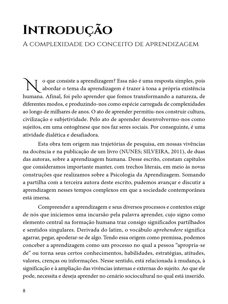 Psicologia da Aprendizagem e Seus Desafios | PDF | Aprendizado | Psicologia