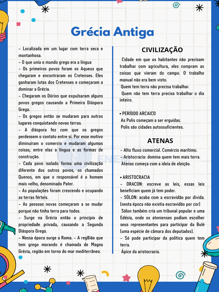 Exercícios sobre a Grécia Antiga 6º Ano | PDF | Esparta | Grécia Antiga