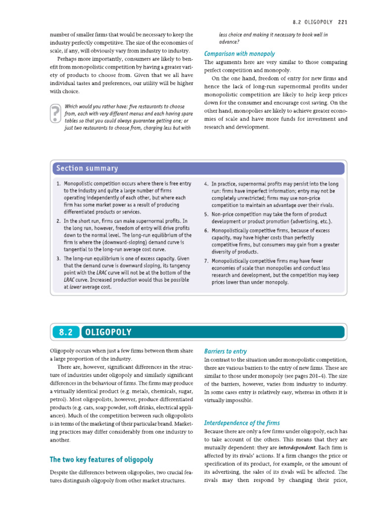 5 - Oligopoly - Sloman | PDF