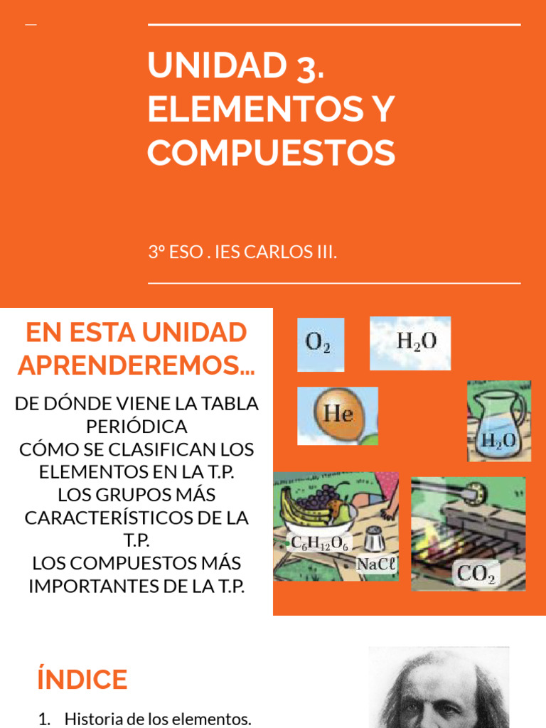 Elementos y Compuestos en la T.P. | PDF | Rieles | Elementos químicos