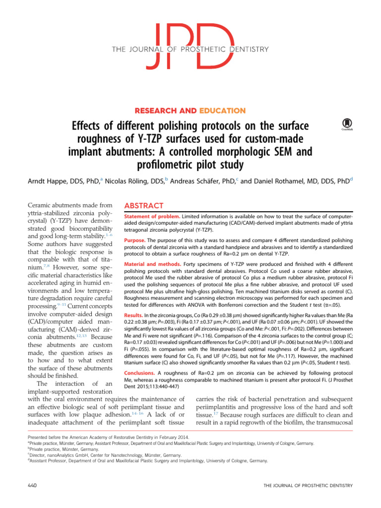 Effects of Different Polishing Protocols On The Surface Roughness of ...