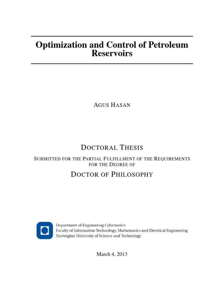 Petroleum Reservoir Control Optimization | PDF | Petroleum Reservoir ...