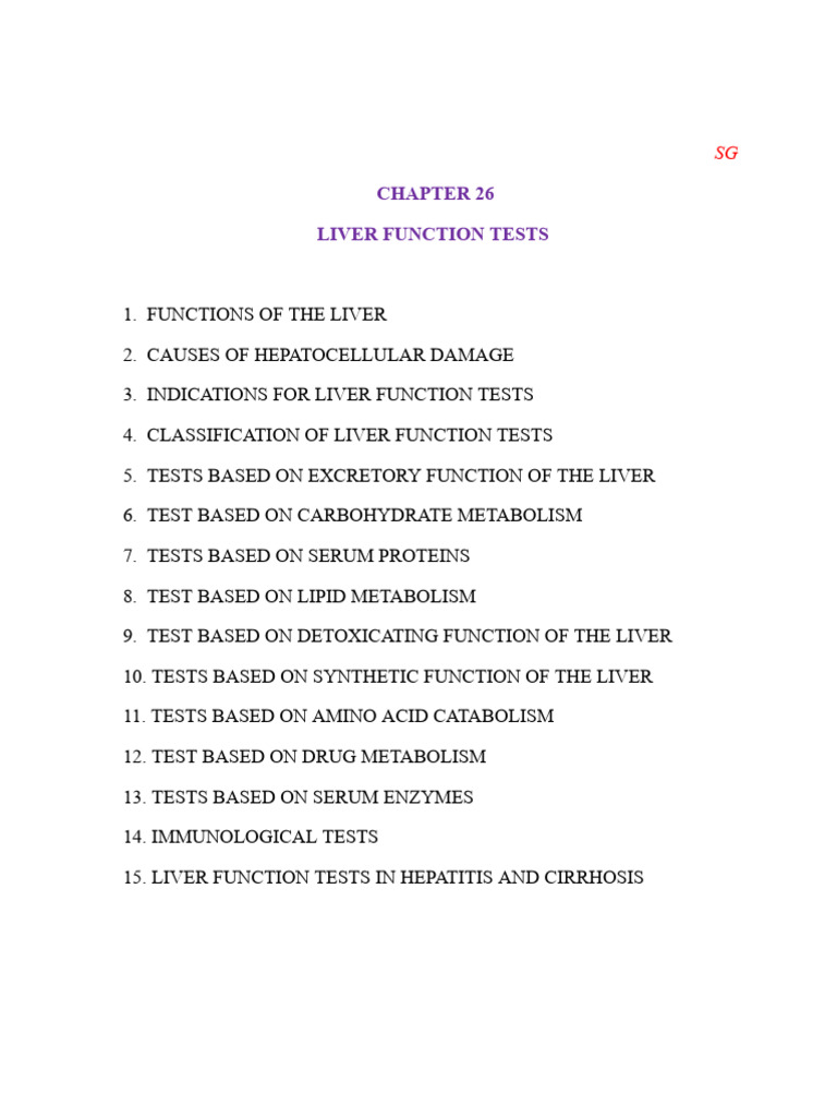 Liver Function Tests in Cirrhosis | PDF | Liver | Cirrhosis