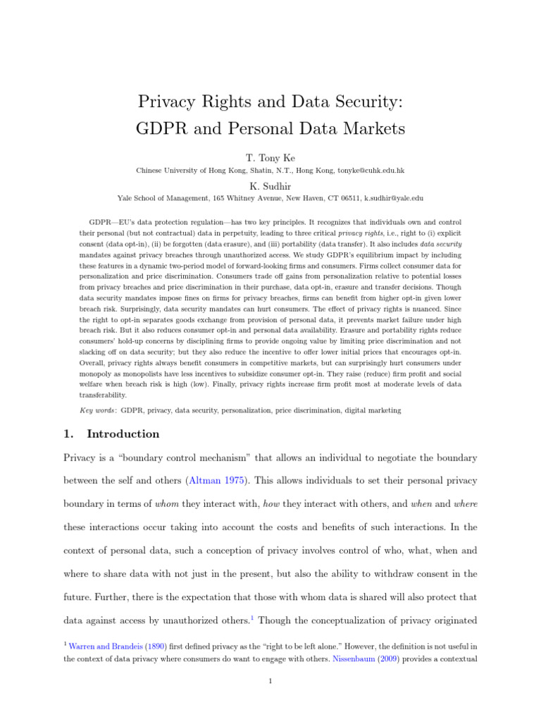 GDPR Privacy Rights and Data Security Insights | PDF | Privacy ...