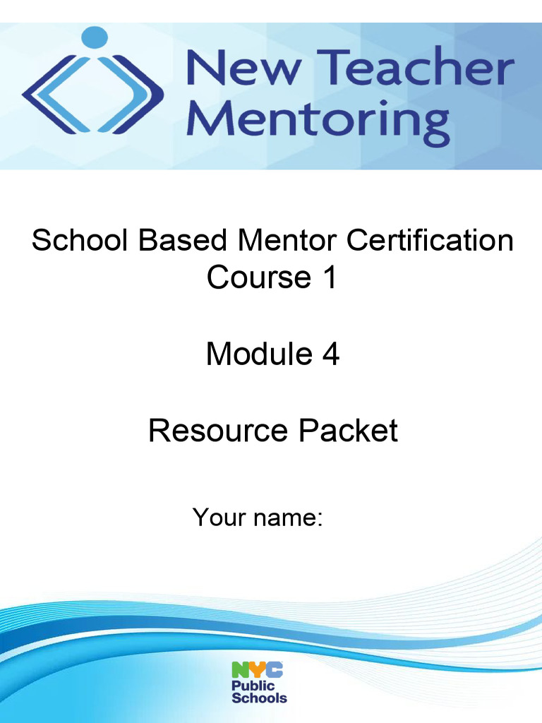 Module 4 Resources 2024-2025 | PDF | Mentorship | Teachers
