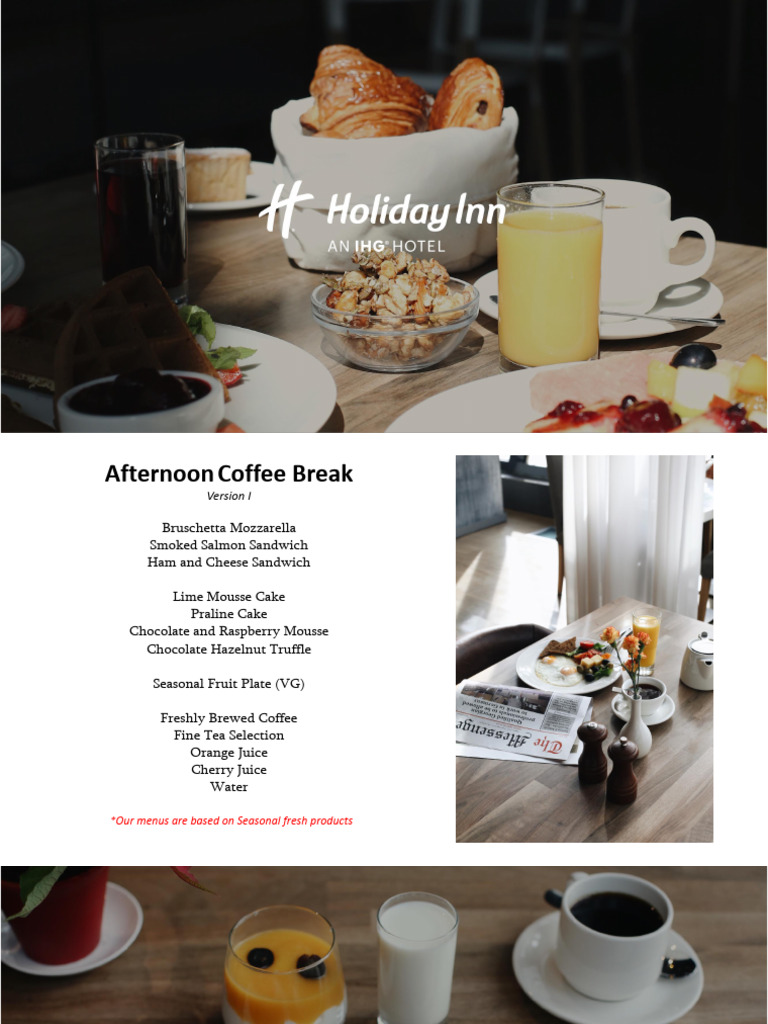 Afternoon Coffee Break Menu | PDF