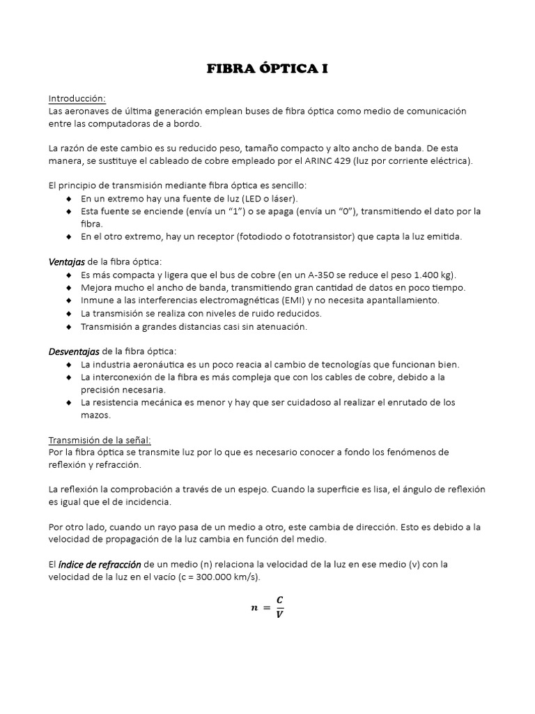 Ventajas y Desventajas de la Fibra Óptica | PDF | Fibra óptica | Óptica