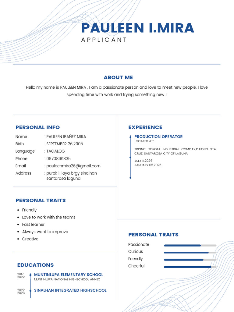 Blue Modern Professional Resume PDF | PDF