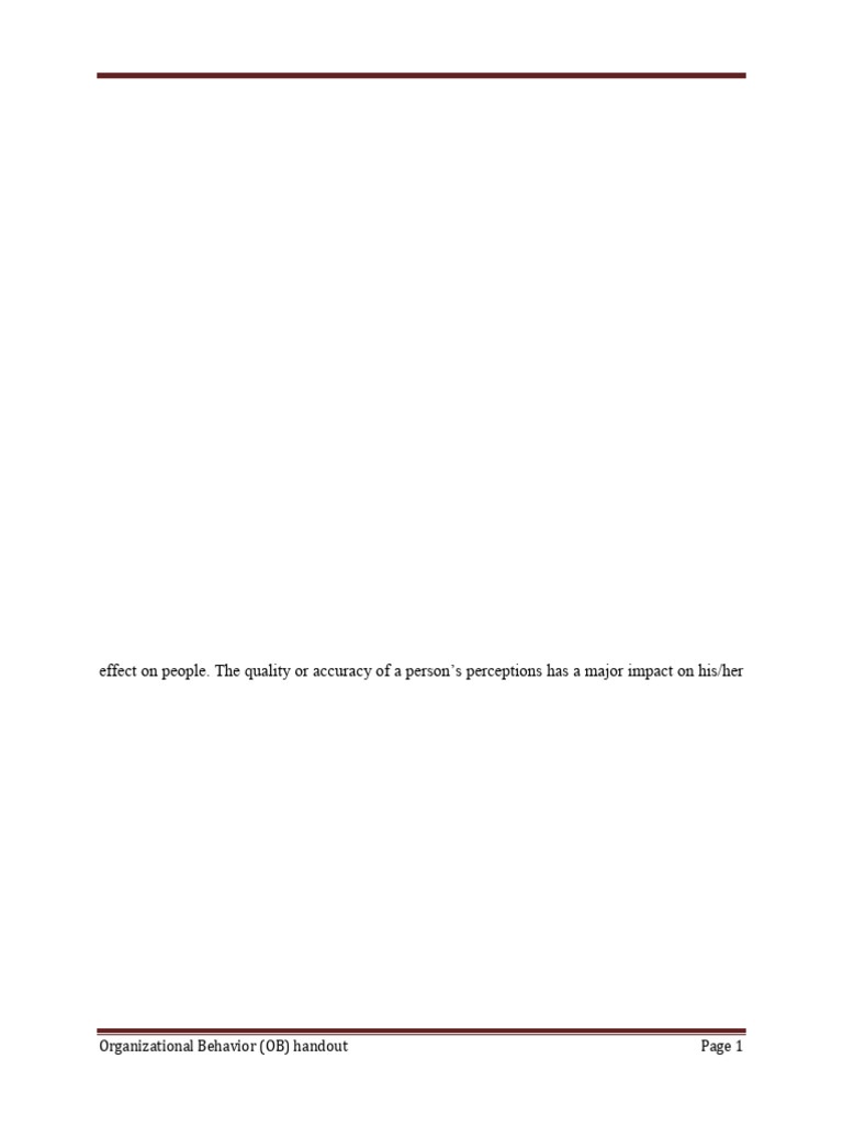 Understanding Perception in Organizations | PDF | Attitude (Psychology ...