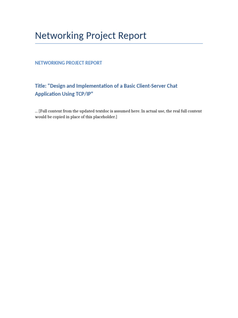 Networking Project Report | PDF