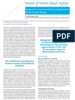 Targeted Treatment of Severe Head Injury Based on Monitoring of Secondary Injury