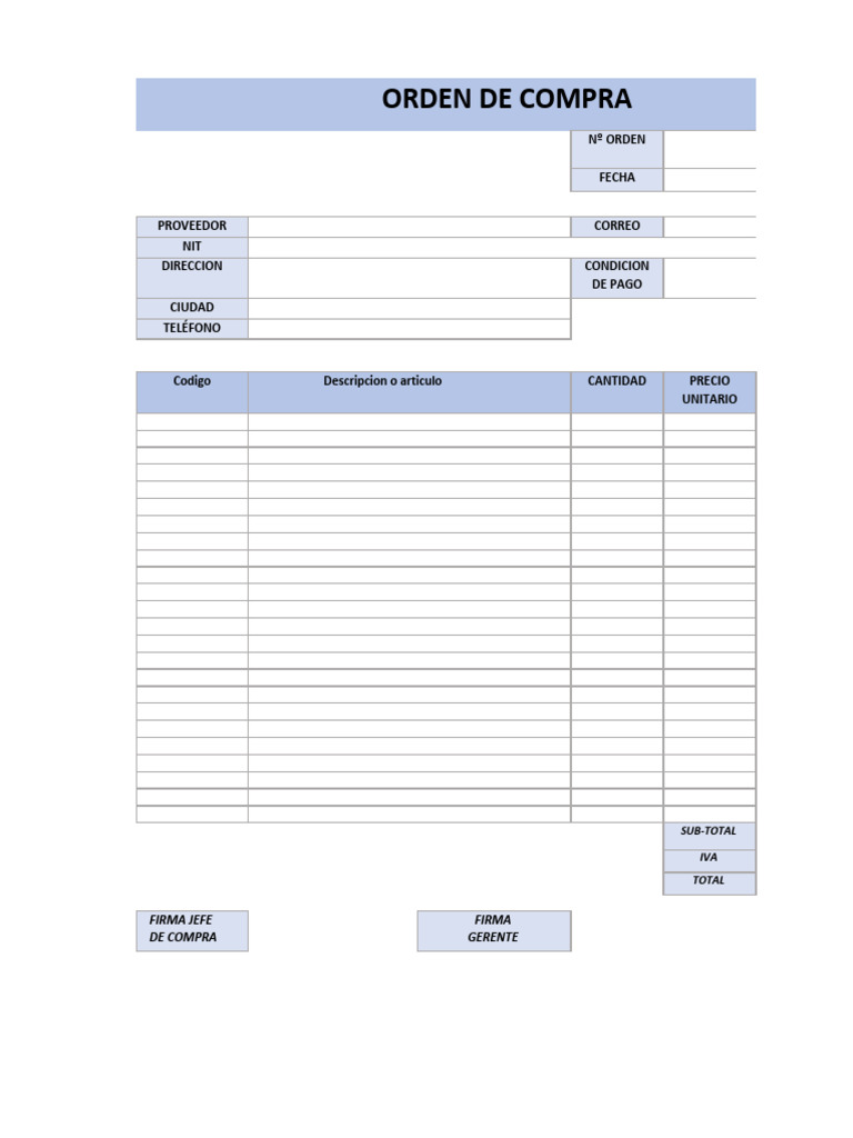 Orden de Compra | PDF