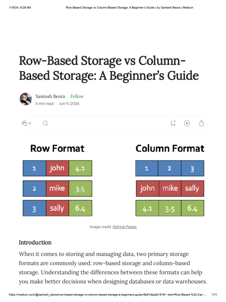 Row-Based Storage vs Column-Based Storage_ A Beginner’s Guide _ by ...