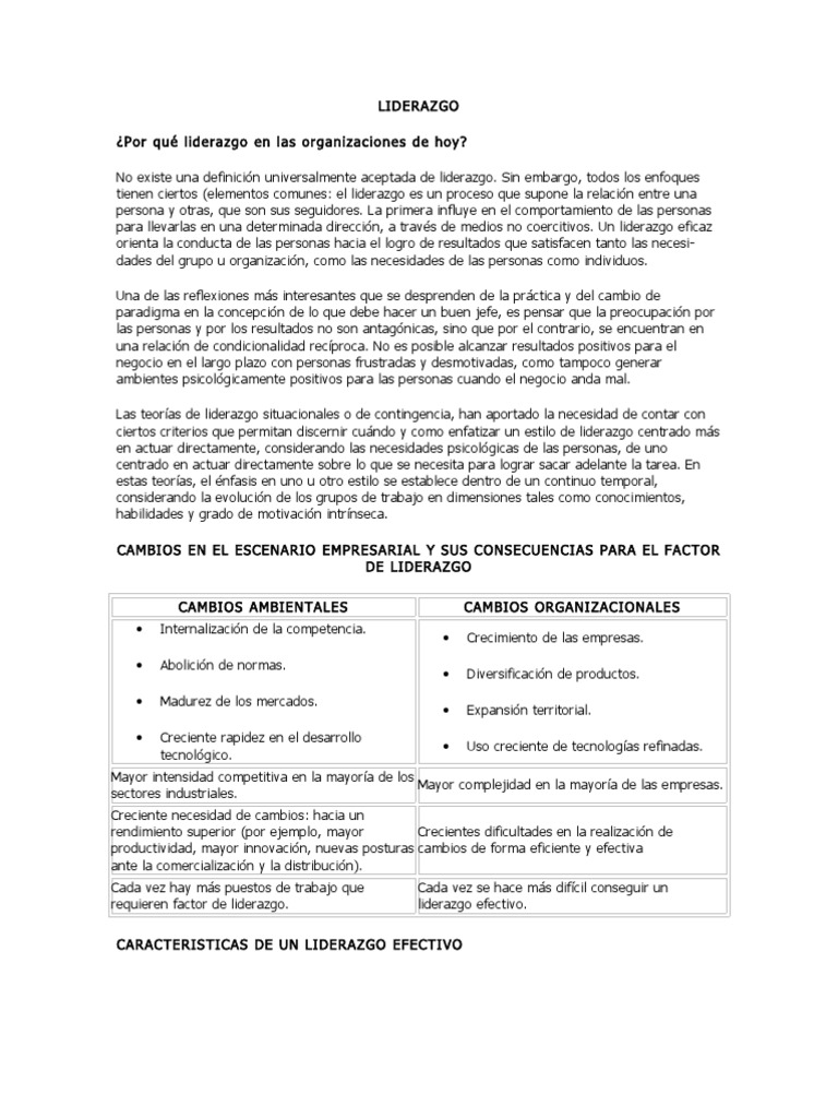 Claves del Liderazgo Efectivo en Empresas | PDF | Liderazgo ...