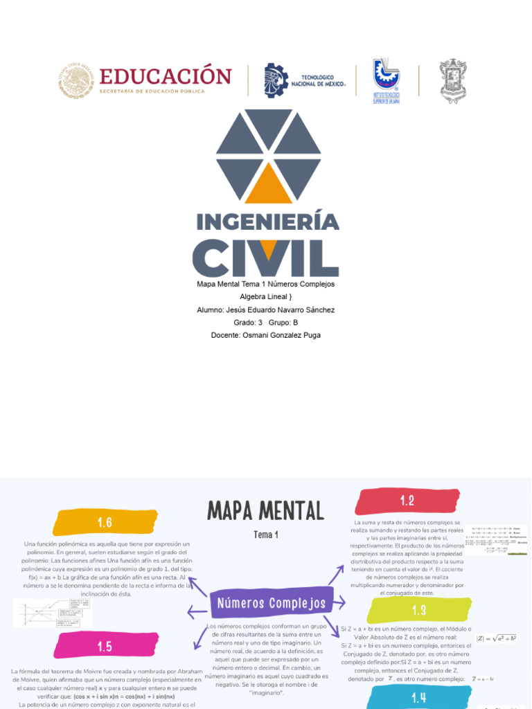 Mapa Mental Tema 1 Números Complejos | PDF