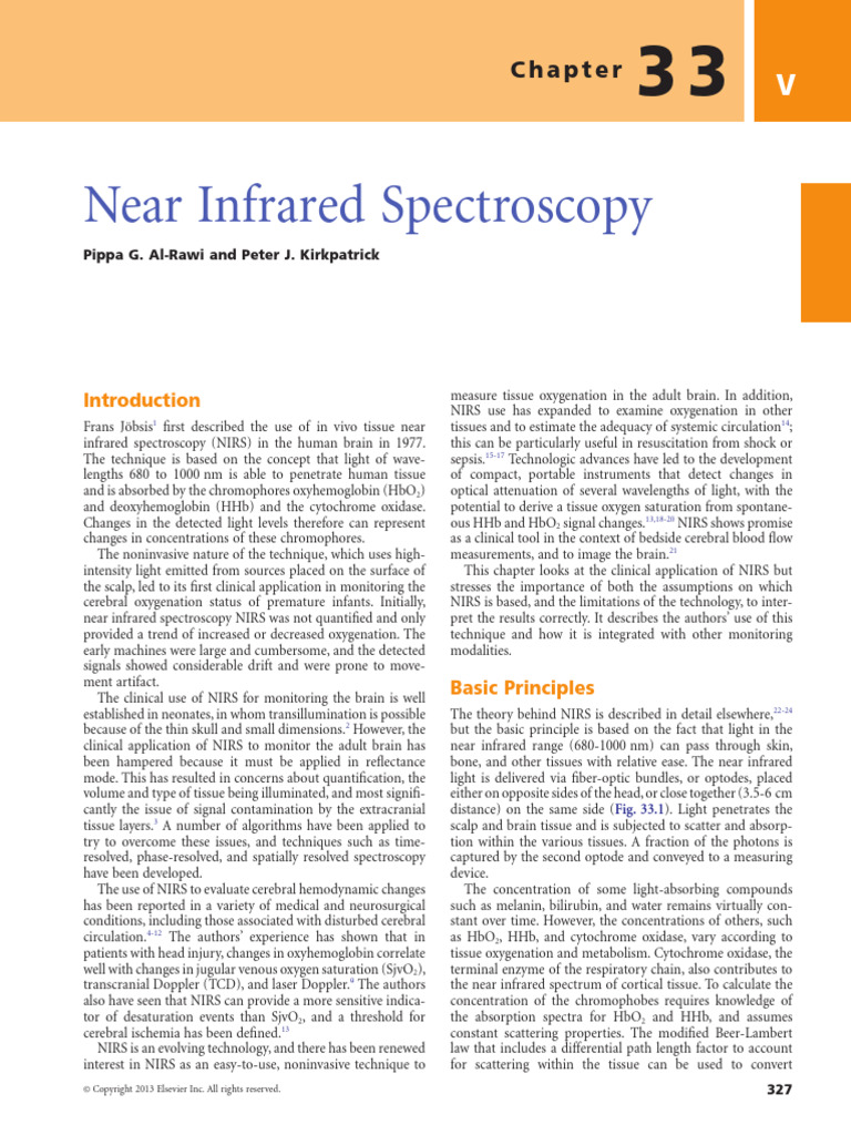 Near Infrared Sepctroscopy (NIRS) | PDF | Medical Imaging