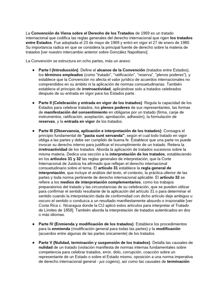Convención de Viena sobre Tratados 1969 | PDF | Tratado | Convenio ...