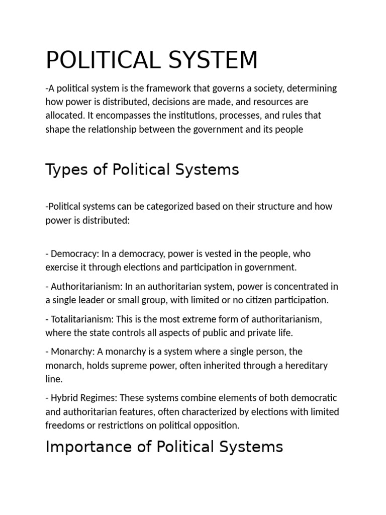 Understanding Political Systems and U.S. Views | PDF