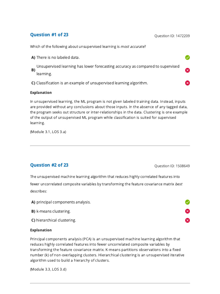 Machine Learning Quiz Questions and Answers | PDF | Machine Learning ...