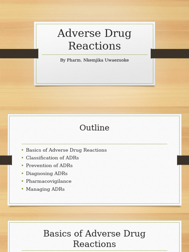 Understanding Adverse Drug Reactions | PDF | Pharmacovigilance ...