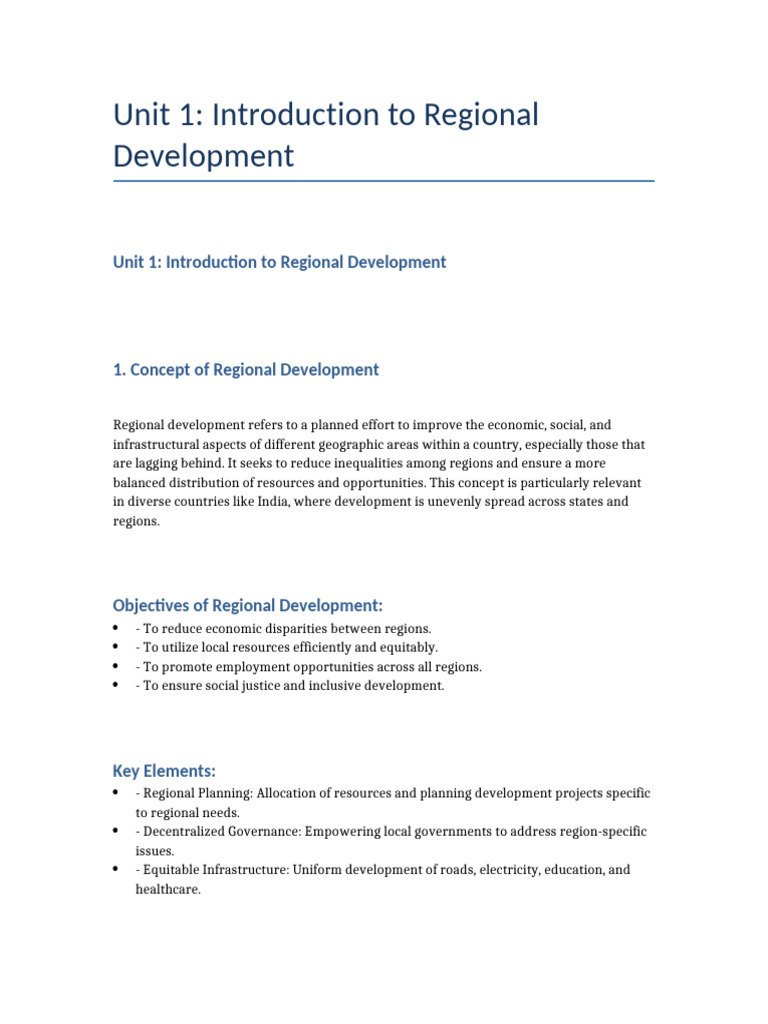 Regional Development in India: Overview | PDF | Economies | Social Policy