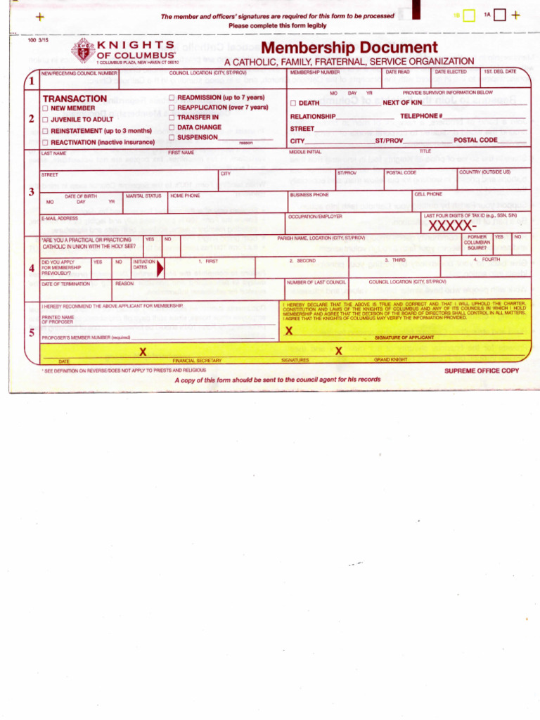 Knights of Columbus Form 100 Guide | PDF
