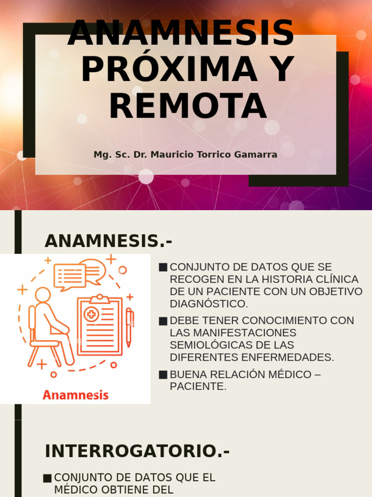 Anamnesis Próxima y Remota | PDF | Clínica | Diagnostico medico