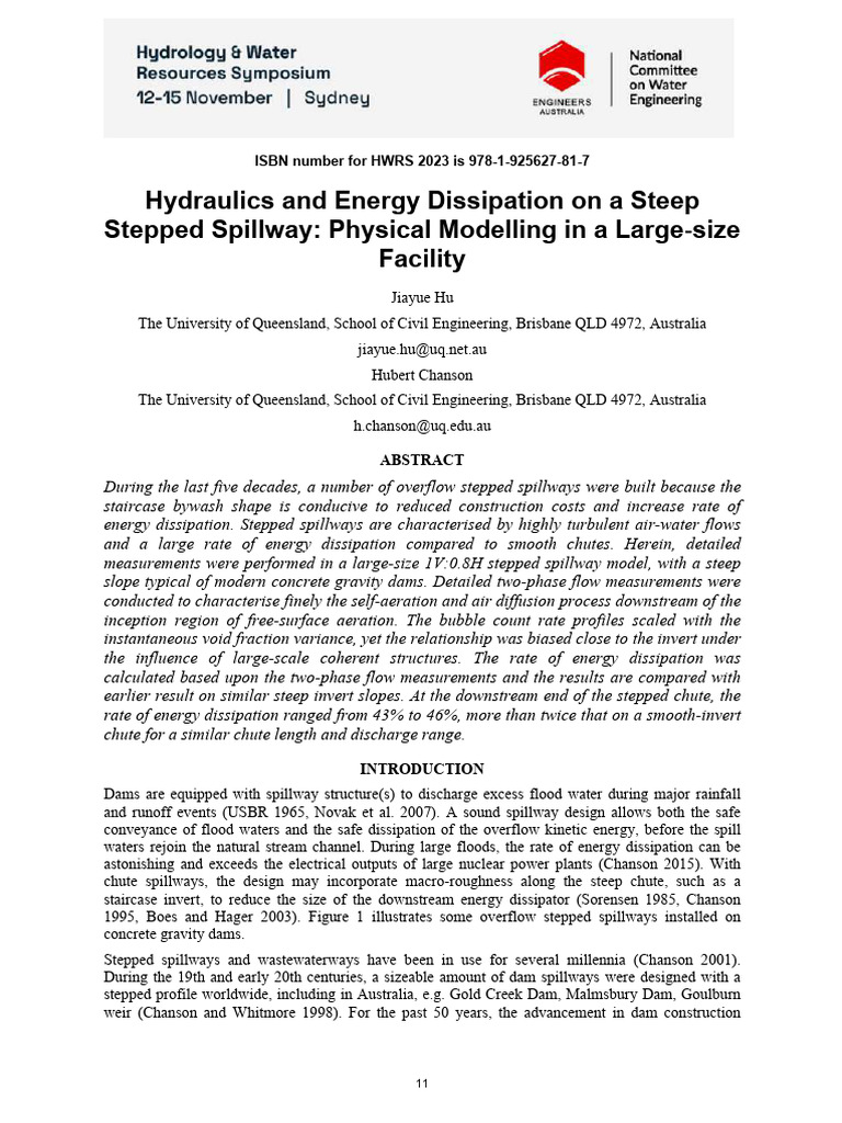 Stepped Spillway Energy Dissipation Study | PDF | Spillway | Dam
