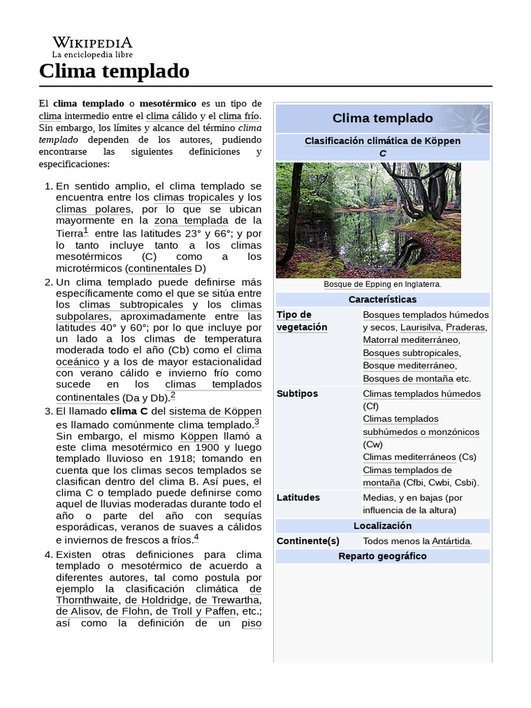 Clima Templado | PDF | Clima templado | Clima