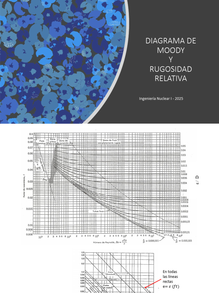 Diagrama de Moody y Rugosidad Relativa | PDF