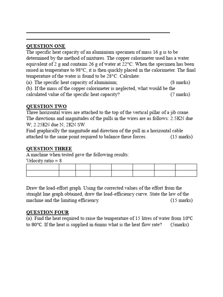 Engineering Science Calculations Assignment | PDF | Mechanical ...