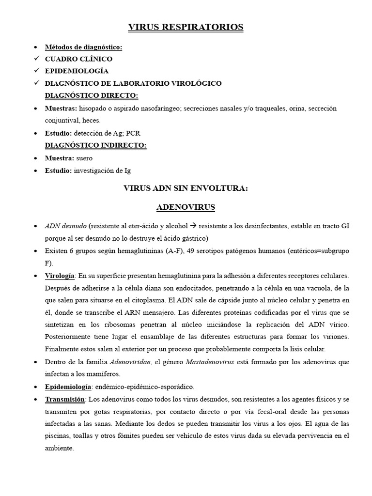 Virus Respiratorios | PDF | Influenza | Virus