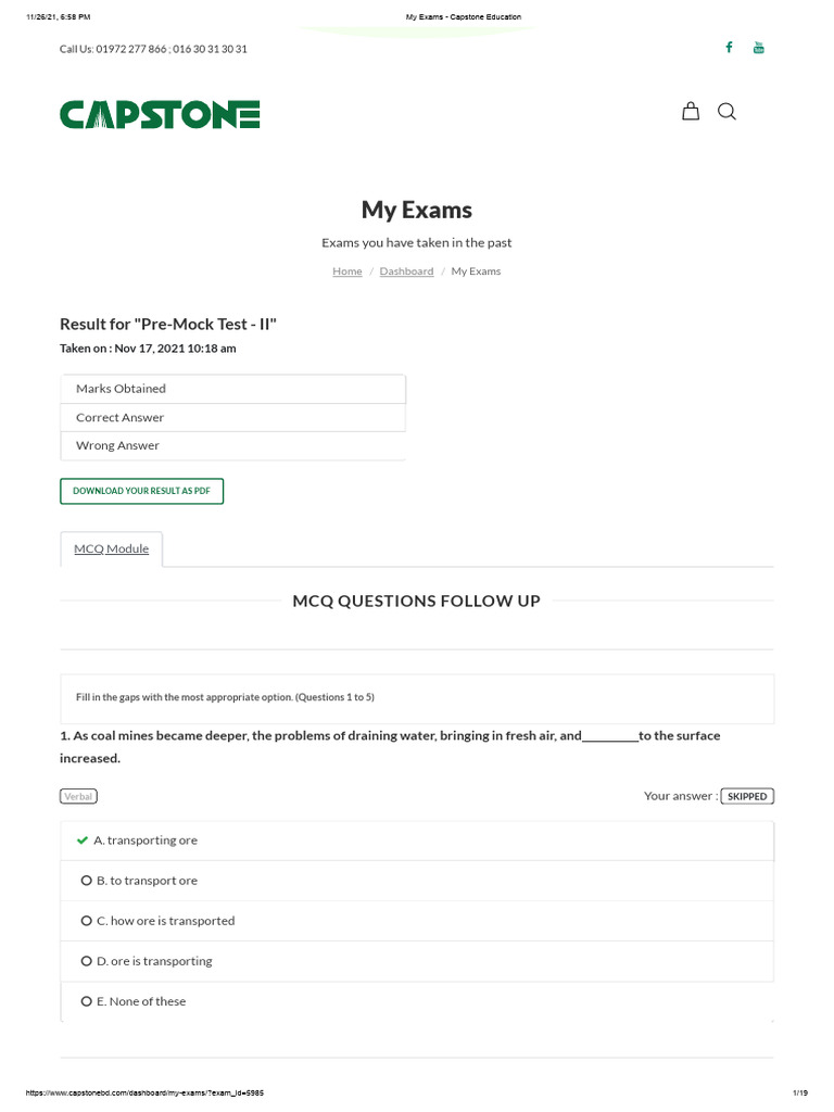 My Exams - Capstone Education4 | PDF
