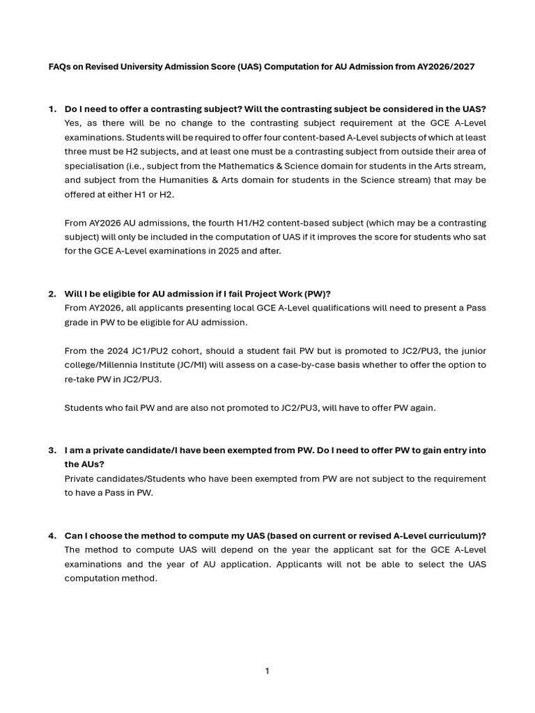Faqs On Revised Uas Computation | PDF | Qualifications | Educational Stages