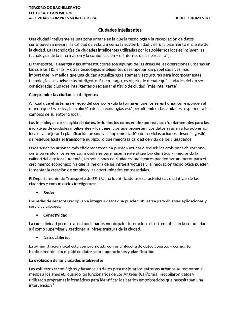 Ciudades Inteligentes3BGU | PDF | Internet de las Cosas | Inteligencia ...